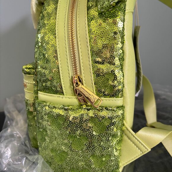 Disney Loungefly Minnie Mouse Tinkerbell backpack Green Sequin main image 4